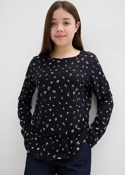 TOM TAILOR Maglia Maniche Lunghe Con Balza Per Bambine - Felpa Cotone Morbido Per Tempo Libero - Foto 5