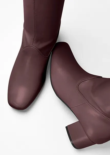 Wide Fit Stivali Suola Track Asos Stivali Intramontabili Bordeaux