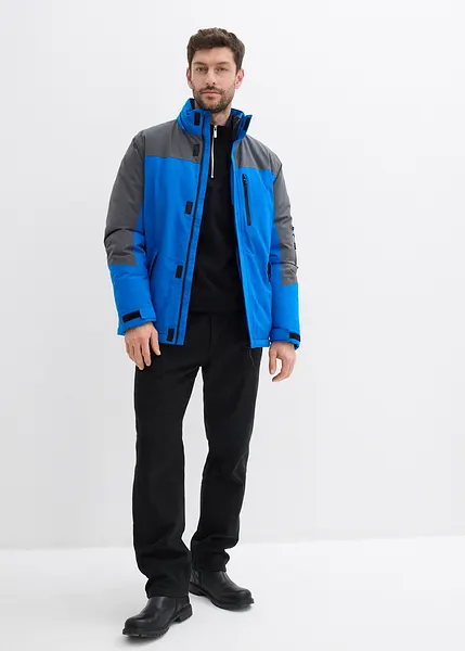 Giacca Invernale Uomo Impermeabile Blu Apparel - Foderata In Pelliccia Sintetica, Antivento Con Cappuccio