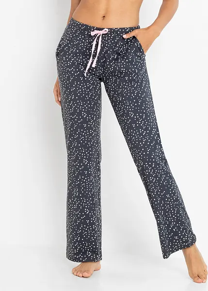 Floria Pantaloni donna a gamba larga con elastico in vita - bordeaux