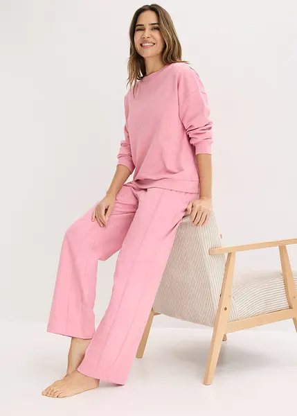 ONTINVA Tuta Estiva Donna Monospalla Senza Maniche - Rosa, Gamba Larga, Vita Alta, Taglie Forti (XX-Large)