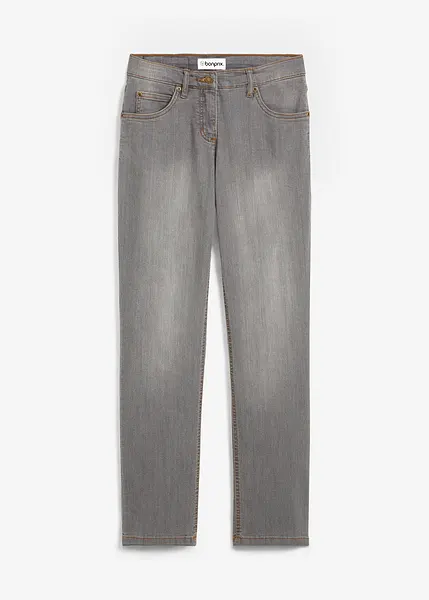 STARK Style Greta – Jeans Donna Vita Comfort Con Elastico Invisibile, Gamba Dritta, Grigio, Taglia 52
