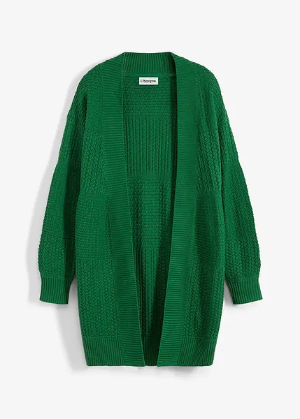 Cardigan Leggero Donna Autunno 2024 Verde Scuro: Aperto Con Tasche, Morbido E Antipilling, Taglia XL