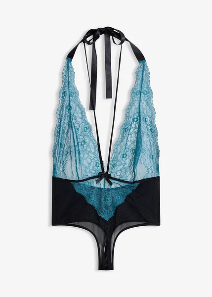 Body sexy bicolore con perizoma ouvert