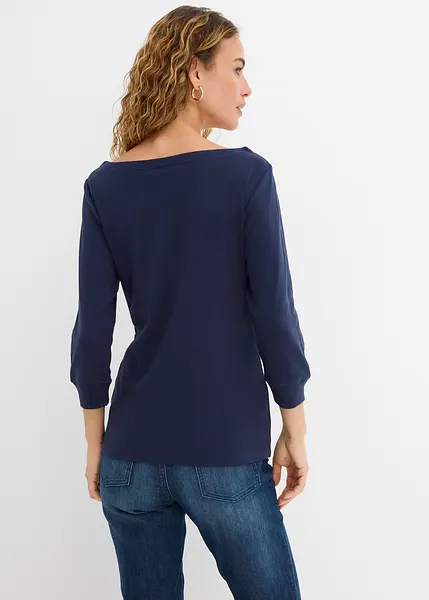 MoonWorks Maglietta Maniche Lunghe 1° Compleanno Bambino, Cotone Biologico, 'Io Sono 1' Blu Navy, Taglia 92/98