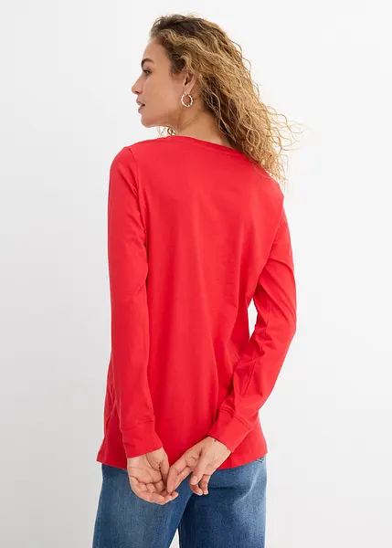 Maglietta basic a maniche lunghe da donna, in tinta unita, con scollo rotondo, casual, a maniche lunghe, nero/grigio, S