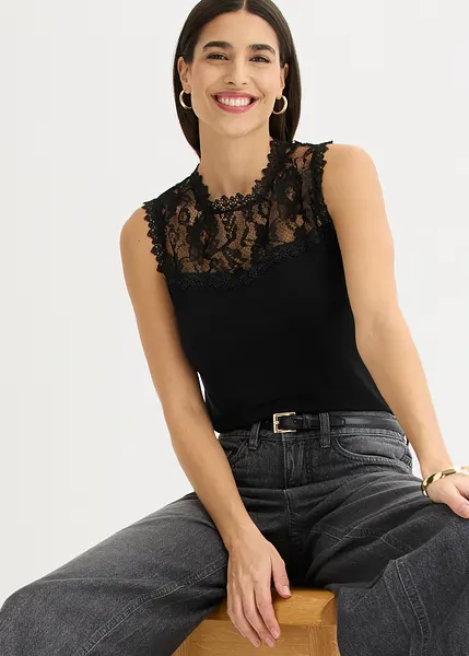 Baddery Top Donna In Cotone A Manica Corta – Scollo A Punta Tonda, Basic Morbido