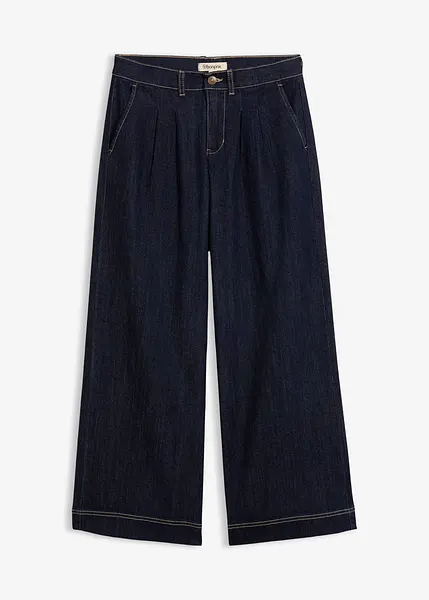 Jeans Larghi Vita Alta Per Donna – Denim Morbido Elasticizzato, Gamba Dritta, Con Tasche, Perfetto Per Tutti I Giorni