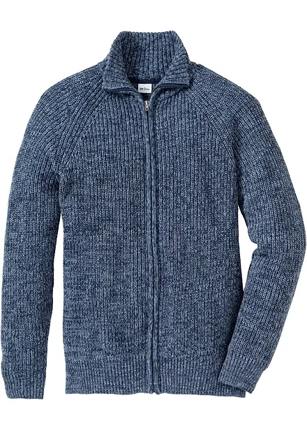 Cardigan a coste in filato grosso con cotone
