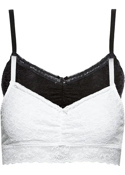 Reggiseno bustier con pizzo morbido (pacco da 2)