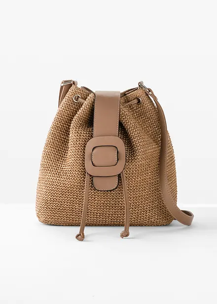 Borsa a sacco effetto paglia