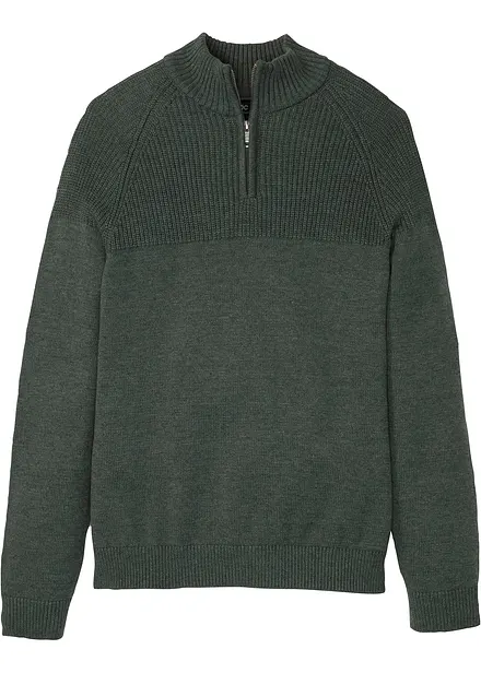 Maglione con zip e cotone