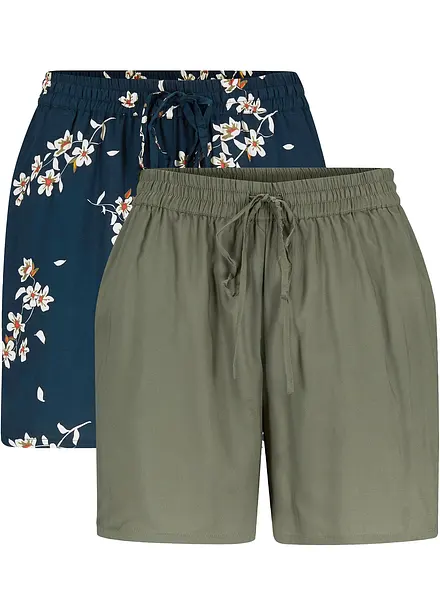 Shorts in viscosa con laccetto (pacco da 2)