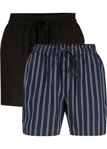 Shorts in viscosa con laccetto (pacco da 2)