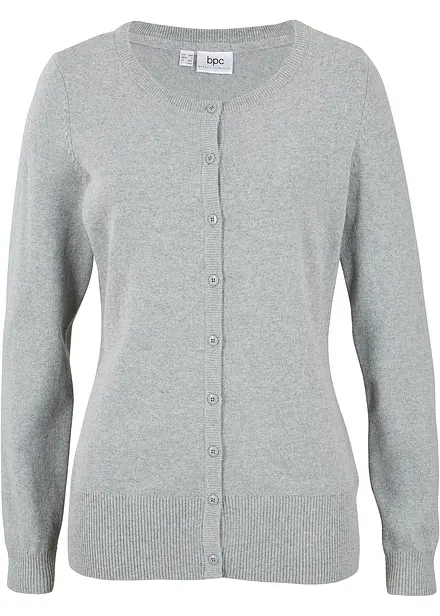 Cardigan in maglia fine con cotone riciclato
