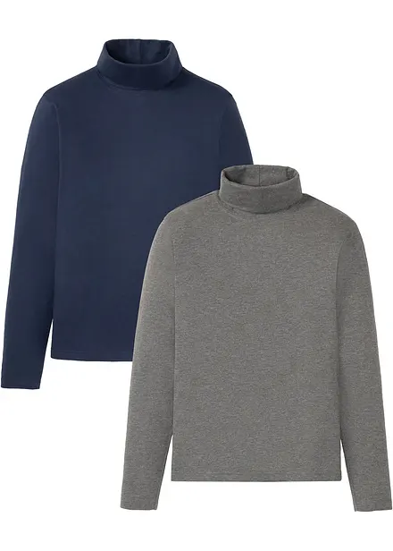 Maglia a maniche lunghe con collo alto (pacco da 2)