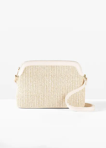 Borsa a tracolla effetto paglia