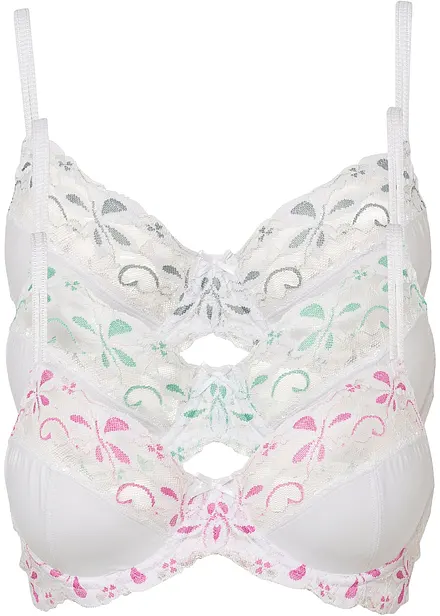 Reggiseno con ferretto e pizzo delicato (pacco da 3)