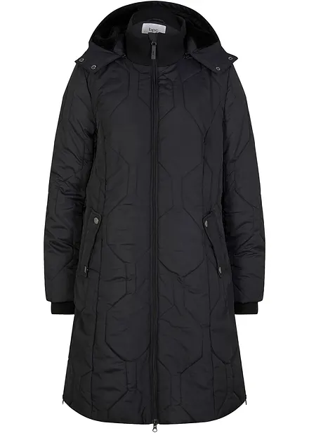 Cappotto corto con trapuntatura a diamante e zip laterali