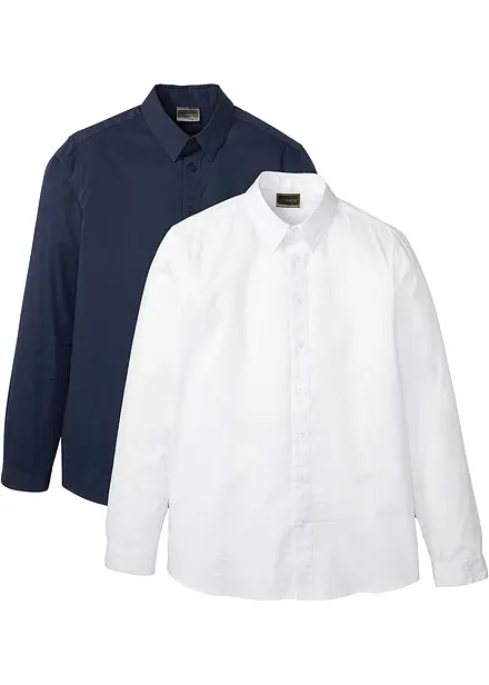 Camicia elasticizzata slim fit (pacco da 2)