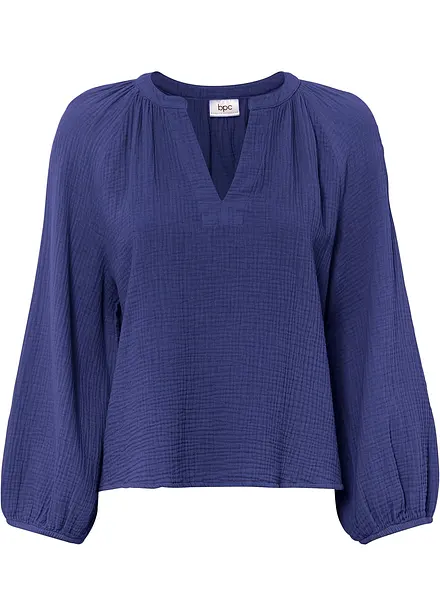 Blusa oversize in mussola di cotone