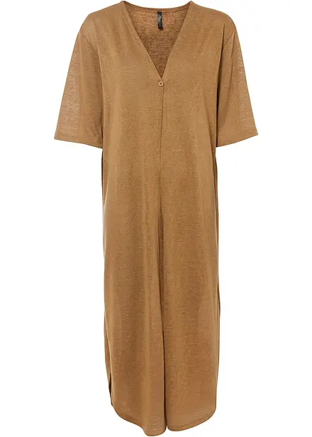 Cardigan lungo effetto lino