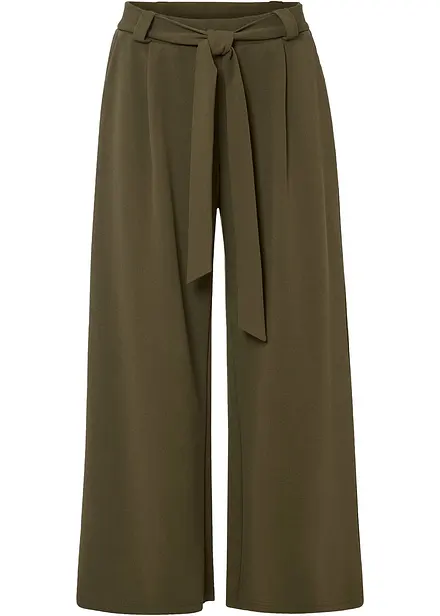 Pantaloni cropped in jersey crêpe