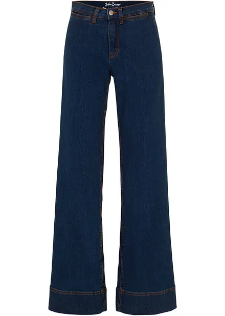 Jeans elasticizzati comfort a gamba larga, vita media