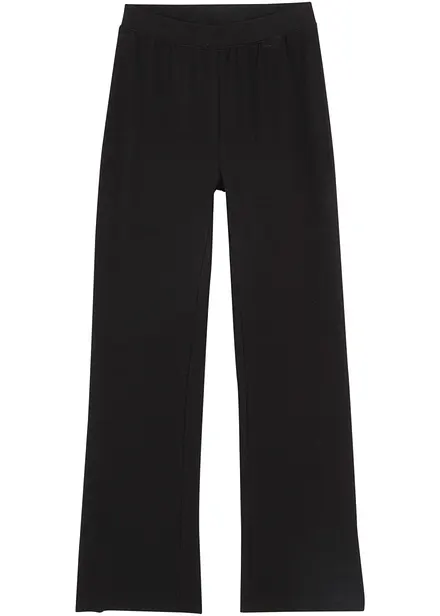 Pantaloni svasati  con spacchi in misto cotone biologico