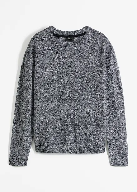 Maglione melange con scollo rotondo