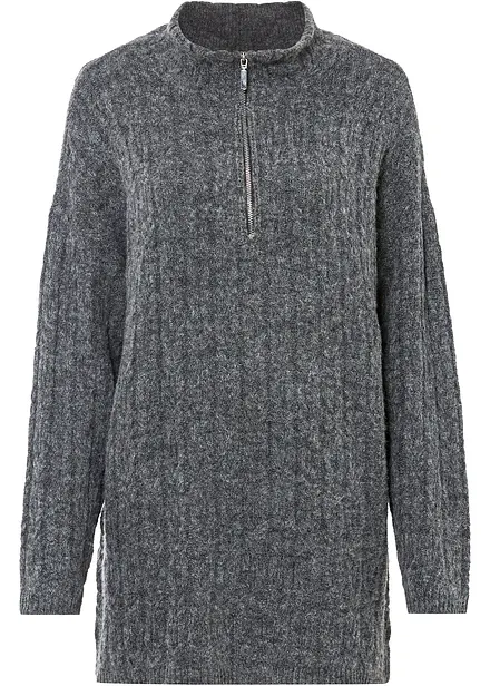 Maglione lungo a trecce