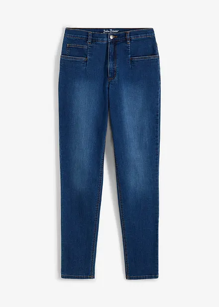 Mom jeans elasticizzati, vita alta