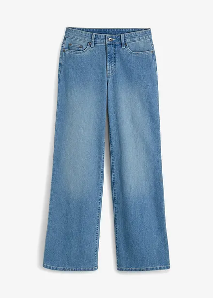 Jeans wide leg elasticizzati, vita media