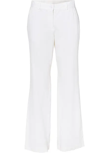 Pantaloni in tessuto misto lino e cotone
