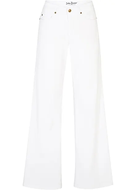 Jeans wide leg elasticizzati, vita media