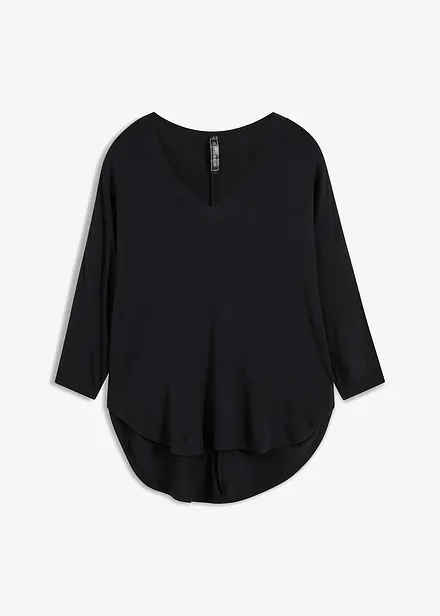 Maglia con maniche a 3/4 in misto viscosa elastan