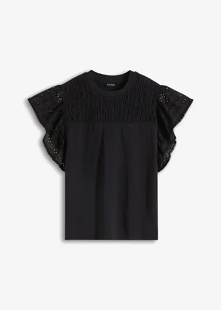 Maglia con ricami traforati
