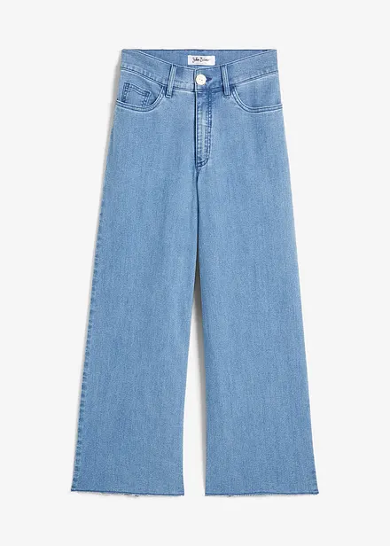 Jeans cropped wide leg, vita alta