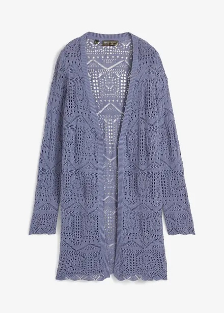 Cardigan lungo traforato