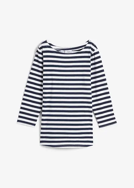 Maglia con maniche a 3/4 e scollo a barca