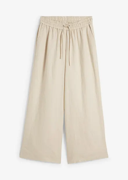 Pantaloni a palazzo in puro lino