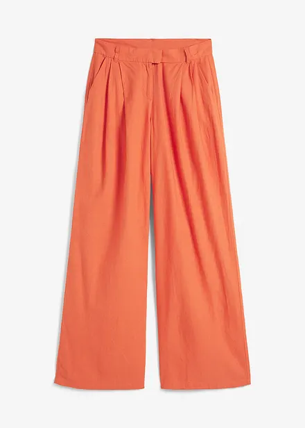 Pantaloni a palazzo in misto lino e viscosa leggero
