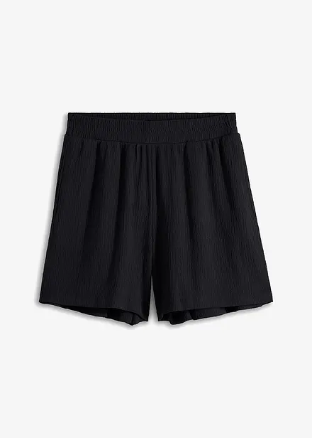 Shorts in jersey operato con fascia elasticizzata alta in vita