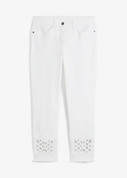 Jeans cropped con ricami