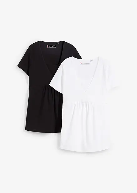 Maglia prémaman / da allattamento 2 in 1 (pacco da 2)