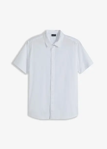 Camicia a maniche corte elasticizzata, slim fit