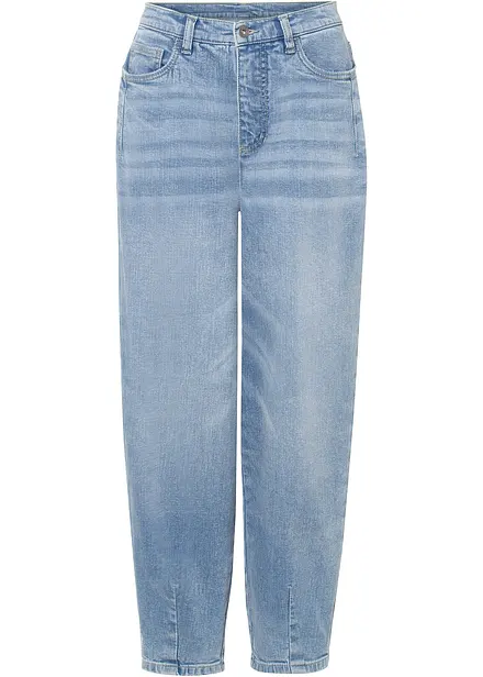 Jeans barrel shape in cotone biologico, vita alta