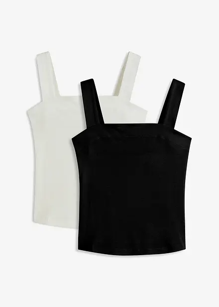 Top a costine in cotone biologico (pacco da 2)