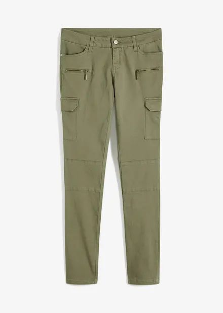 Pantaloni cargo in misto cotone elasticizzato