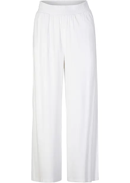 Pantaloni cropped in jersey di misto viscosa fluente
